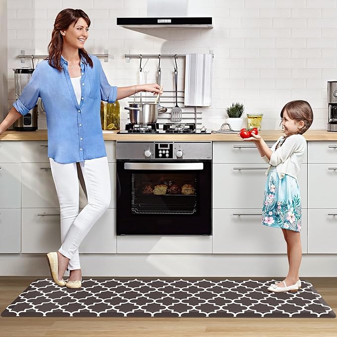 WISELIFE Anti Fatigue Floor Mat - 4/5 Inch Thick Kitchen Mat Non Slip Waterproof Heavy Duty Ergonomic Comfort Mat Durable for Home, Office, Sink, Laundry,(24" x 70", Chocolate)