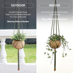 2 Packs Macrame Plant Hanger Colored Braided Polyester Rope Outdoor Indoor Adjustable Hanging Planter for up to 10 Inch Plant Pot Modern Boho Home Decor (Forest Green/Burnt Orange)