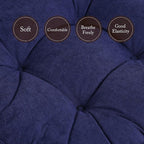 Tiita Chair Pads Cushions 18x18 Inch, Square Floor Pillows Pad for Patio Outdoor Furniture, Kitchen Dining Chairs with Ties Set of 2, Navy Blue