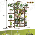 EnHomee Plant Stand Indoor Tall Plant Stand Outdoor Large Wood Plants Shelf with 16-18 Pots for Patio, Living Room, Garden, Balcony, 45" Wx62.1 Hx11.78 D