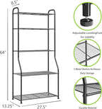 Simple Trending Plant Stand 5-Tier Plant Shelf for Indoor Outdoor, Waterproof Metal Tall Plant Stand for Living Room Bathroom Balcony Garden, Black