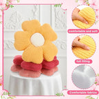 6 Pcs Flower Shaped Pillows Daisy Floor Throw Pillows 15 Inch Flower Seat Cushion for Reading Sofa Couch Bed Decor for Back to School First Day of School(Fresh Color)