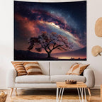 Apdidl Space Galaxy Tapestry Wall Hanging for Bedroom Aesthetic, Nature Starry Night Tree of Life Tapestries, Star Sky Posters Backdrop Decor Wall Tapestry for Men Dorm Living Room Office (51"X60")