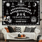 Atrippy Halloween Gothic Grunge Room Decor, Skull Tapestry for Bedroom,Goth Witchy Dark Aesthetic Home Decor,Small Skeleton Vintage Black and White Emo Wall Decor (24" X 36")