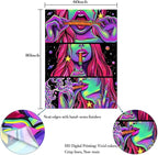 Yeoiat FantasyTapestry Anime Tapestry for Bedroom Cool Tapestries Wall Hanging for Dorm Living Room (Pink, 60.00" x 80.00")