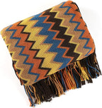 Boho Bohemian Throw Blanket for Couch Sofa Bed, Soft Cozy Lightweight Boho Blankets Knitted with Tassel, Decorative Blanket All Season 50x60 inches (Coffee)