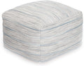 Anji Mountain Pouf Ottoman Foot Rest, Handmade Ottoman Pouf, Comfortable Foot Stool, Decorative Floor Seating for Living Room Decor, Bedroom & Home Décor Accent - Joya Gray