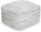 Anji Mountain Pouf Ottoman Foot Rest, Handmade Ottoman Pouf, Comfortable Foot Stool, Decorative Floor Seating for Living Room Decor, Bedroom & Home Décor Accent - Joya Gray