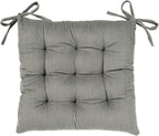 HLOVME Corduroy Chair Cushion with Ties Ultra Soft Warm Floor Cushion for Kids Reading Nook Comfortable Square Seat Cushion for Adult 15.7”x15.7”, Grey