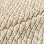 Set of 4 Beige Decorative Throw Pillow Covers 26x26 Inch Corduroy Pillow Covers for Bed Couch Sofa Living Room Soft Square Cushion Cases