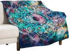 Colorful Mandala Throw Blanket Bohemian Boho Galaxy Blanket for Sofa Bed Couch Chair Or Dorm 60"x80"