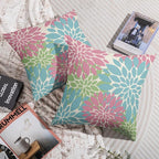 Blue Pink Green Spring Pillow Covers 20X20 Inch Set of 2, Colored Floral Colorful Easter Themed Flower Decorative Throw Pillow Covers Outdoor Farmhouse Cushion Case for Couch Sofa Bed Decor