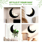 Wall Planter - Window Planter - 14Pcs Artificial Succulents - Hanging Moon Planter - Boho Hanging Planters for Indoor Plants, Air Plant, Cactus, Faux, Unique Gifts for Women, Birthdays, Plant Lovers