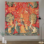 FEASRT Princess European Royal Tapestry, 90x84 Inches Soft Flannelette, Medieval Maiden Wall Blanket