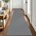 EARTHALL Washable Runner Rug 2x8 Ft Non Slip Runners for Hallways Cotton Rubber Backed Kitchen Runner Braided Indoor Floor Carpet Runners for Entryway, Hallway, Kitchen, Bedroom, Charcoal Gray