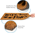 PLUS Haven Coco Coir Door Mat with Heavy Duty Backing, Wipe Your Paws Doormat, 17.5" x 30" Size, Easy to Clean Entry Mat, Beautiful Color and Sizing for Outdoor and Indoor uses, Home Décor