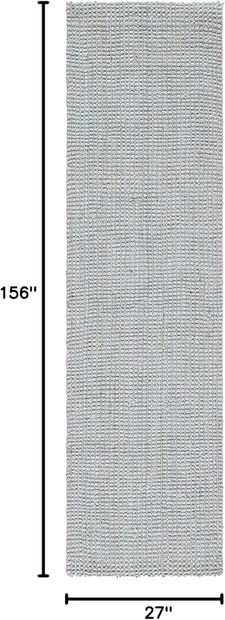 SAFAVIEH Natural Fiber Collection Runner Rug - 2'3" x 13', Grey, Handmade Farmhouse Jute, Ideal for High Traffic Areas in Living Room, Bedroom (NF730F)