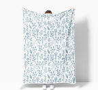 Floral Fuzzy Blanket Boho Floral Throw Blanket, Blue Botanical Flowers Blankets, Soft, Flannel, Warm, Rustic Flowers Bed Blankets All Season for Couch Bedroom Living Room 60X90 Inch
