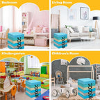 Costzon 6-Piece 15 inch Kids Floor Cushion, 3" Thick Waterproof Daycare Preschool Square Foam Cushion with Handle for Toddlers, Soft Flexible Seating for Classroom, Home, Kindergarten or Nursery