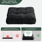 HIGOGOGO Tufted Corduroy Recliner Seat Cushion for Elderly, High Density Foam Large Square Seat Cushion for Recliner Chair, Floor Pillow, Office Chair, Car, No Pressure on Thighs, 20x20x4