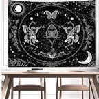 KJHL Skull Tapestry Black and White Skeleton Lovers Tapestries Aesthetic Large Gothic Butterfly Wall Hanging for Bedroom Living Room 59ʺ x 79ʺ