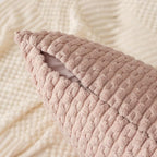 Kevin Textile Valentines 14x36 Inch Long Lumbar 1 Pack Boho Decorative Throw Pillow Cover Soft Striped Corduroy Rectangle Cushion Case Farmhouse Accent for Living Room Couch Sofa Bed, Light Pink