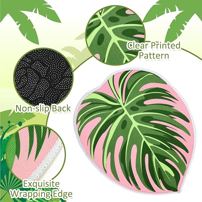 Tinideya 12 Pcs Kids Carpet Circle Seats for Class 16 Inch Round Classroom Rug Floor Cushions Soft First Day of School Educational Mat Non Slip Back to School Learning Playing Areas (Tropical Leaves)