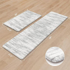 KIMODE Kitchen Mats Cushioned Anti Fatigue, Abstract Grey Farmhouse Kitchen Rugs Sets of 2, Non Slip Kitchen Mats for Floor, Padded Kitchen Floor Mat for Sink Laundry Desk 17"x59"+17"x29"