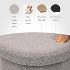 B FSOBEIIALEO Storage Ottoman Cube, Round Ottomans with Storage Foot Stool Footrest for Lving Room, Boucle Ottoman Seat for Dorm Room,Faux Teddy Fur, Grey 15"x15"x13.19"