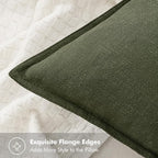 MIULEE Decorative Linen Euro Sham Pillow Covers 26x26 Dark Olive Green Boho Farmhouse Neutral Spring Couch Throw Pillows for Bed Pack of 2 Accent Modern Pillowcase Sofa Livingroom Home Decor