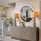 30 Inches Wooden Round Mirrors for Wall Decor, Rustic Farmhouse Circle Mirror for Bathroom Over Sink, Living Room, Entryway, Bedroom