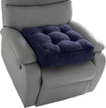 HIGOGOGO Tufted Corduroy Recliner Seat Cushion for Elderly, 20x20x6 Inch Extra Large Square Seat Cushion for Recliner Chair, Floor Pillow, Office Chair, Car, No Pressure on Thighs, Navy