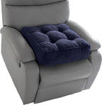 HIGOGOGO Tufted Corduroy Recliner Seat Cushion for Elderly, 20x20x6 Inch Extra Large Square Seat Cushion for Recliner Chair, Floor Pillow, Office Chair, Car, No Pressure on Thighs, Navy