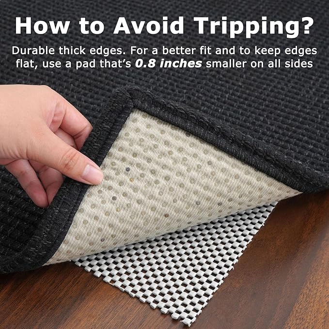 KOZYFLY Runners for Hallways 2x5 ft Washable Kitchen Runner Non Slip Rubber Backed Hall Runners Cotton Entryway Runner Rugs Floor Carpet for Indoor Backdoor Bedroom Kitchen, Black/Dark Grey