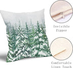 Kawani Green Pine Tree Pillow Covers 24X24 Inch Winter Forest Snowflake Decorative Pillow Cases Set of 2 Christmas Holiday Throw Pillows for Cushion Sofa Couch Outdoor