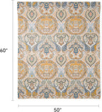 100% Cotton Boho Throw Blanket for Home Decor – Classic Farmhouse Quilt Bedding, Muslin Blankets for Adults, Vintage Woven Decorative Blanket for Couch, Bed Layering Use, Paisley Pattern, 50"x60"
