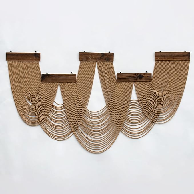 HVEST Large Macrame Wall Hanging Boho Decor, Brown Bohemian Macrame Wall Art Geometric Modern Craftsmanship Handmade Woven Tapestry for Bedroom Living Room Backdrop, 53W x 28L inches