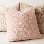 Foindtower 2 Pieces 22x22 Inch Light Pink, Faux Fur Throw Pillow Cover Accent Sherpa Furry Pillow Covers Fuzzy Soft Pillowcases Cozy Sheepskin Decorative Fleece Cushion Case for Bed Couch Living Room