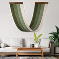 EOBTAIN Large Macrame Wall Hanging Art Decor,Boho Gradient Green to White Cotton Woven Tassel Tapestry for Bedroom Living Room Decor,Handmade Ombre Wall Art Home Decoration,Fashional Gift