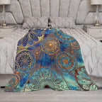Boho Floral Throw Blanket Retro Mandala Flower Vintage Mystical Dream Style Theme Blanket for Sofa Bed Couch Chair Or Dorm 30"x40"