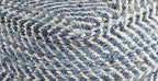 Signature Design by Ashley Chevron Handmade Woven Pouf 18 x 18, Blue and White