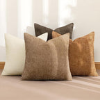 MIULEE Pack of 4 Brown Couch Throw Pillow Covers 20x20 Inch Soft Decorative Chenille Pillows Farmhouse Accent Cushions for Boho Home Decor Spring Sofa Bedroom Living Room