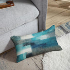 Britimes Throw Pillow Covers Modern Home Art Decor, 12 x 20 Inches Set of 2 Pillow Cases Decorative, Abstract Oil Painting Pillowcases for Bedroom, Living Room, Teal