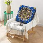 Mandala Meditation Cushion, Boho Meditation Mat, Meditation Pillows for Sitting on Floor, Cushions for Sitting in Home and Outdoor, Square Floor Pillow Cushion Seating for Yoga Accessories 22'' X 22''