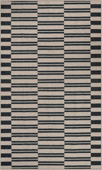 Lahome Elance Striped Easy Jute Rug, 3x5 Outdoor Patio Porch Rug Washable Rugs for Entryway, Indoor Outdoor Living Room Carpets, Farmhouse Neutral Non Slip Black Carpet for Backyard Bedroom RV