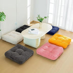 HIGOGOGO Floor Pillow Cushion for Adults, Meditation Cushion Pillow, Large Square Floor Sitting, Tufted Corduroy Cover, for Tatami Living Room or Yoga, 22x22 Inch, 2Pack, Pink