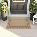 Easy Jute Outdoor Mats for Front Door, 2x3 Small Washable Kitchen Rugs, Farmhouse Brown Throw Rug Non Slip Indoor Outdoor Carpet for Entryway Porch Foyer