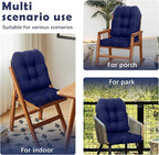 Waterproof Outdoor Chair Cushion Set of 2 Black Outdoor Wicker Patio Seat Pads 18.5x18.5inches Non Slip U-Shaped Thicken Dining Chair Cushion