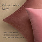 MIULEE Velvet Throw Pillow Covers 16x16 Inch, Pack of 2 - Bright Pink, Soft Solid Decorative Pillow Covers Cushion Cases Modern Luxury Valentines Home Decor for Spring Couch Sofa Bedroom Livingroom