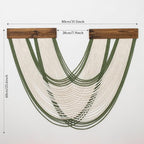 EOBTAIN Green Macrame Wall Hanging Macrame Wall Decor, Handmade Beige Yarn Tassel Boho Tapestry Woven Wall Art for Bedroom Living Room Backdrop Apartment Home Decorations, 23.6x31.5 Inch